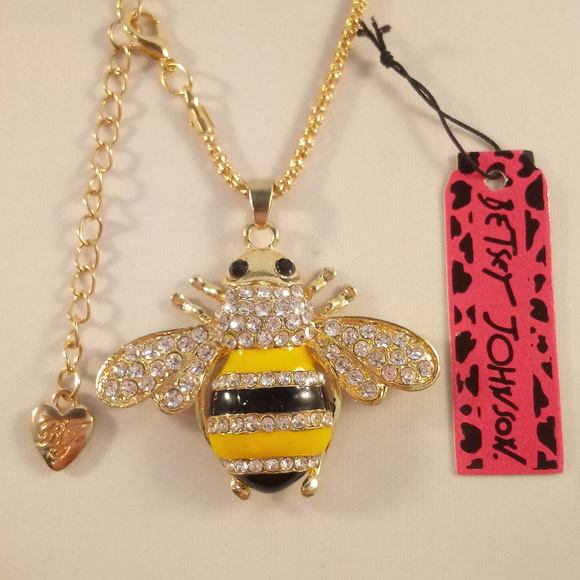 Betsey Johnson Jewelry - Betsey Johnson Bumble Bee Crystal Necklace + Gift!